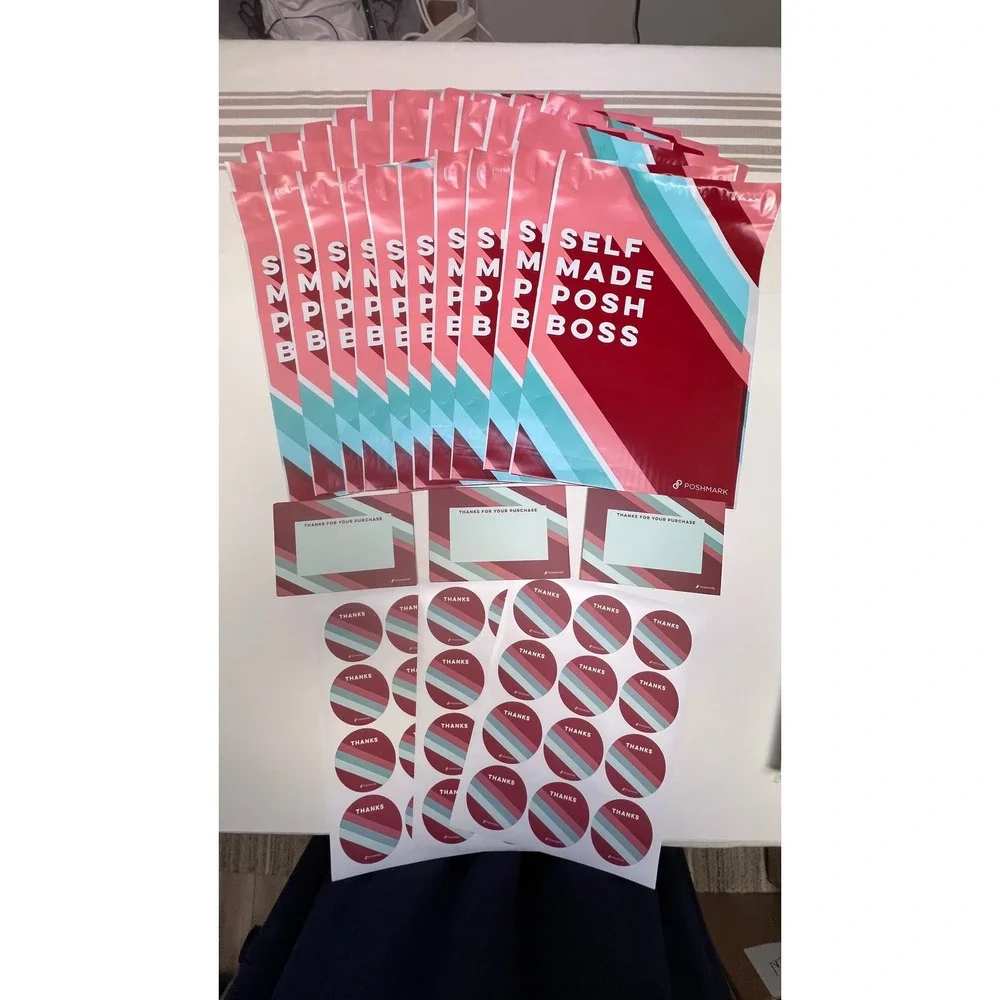 Poshmark Poly Mailers Bundle 30 Self Seal Bags 30 Thank You‎ Cards 36 Stickers